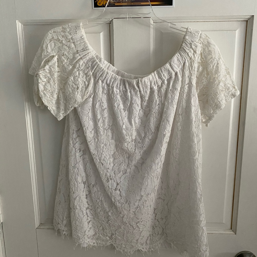 Lace off the shoulder top
